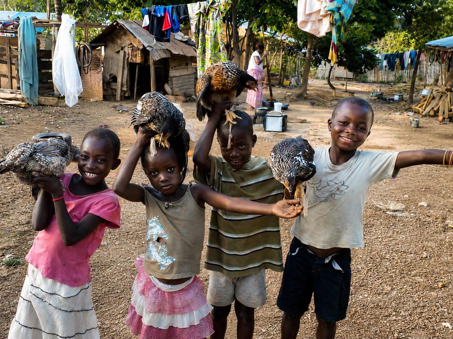 Children in a community supported by F.A.I.T.H. Worldwide
